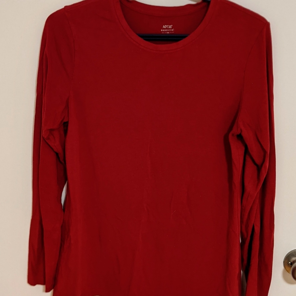 Women's Large Red Long Sleeve Shirt